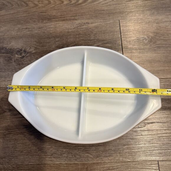 Pyrex 1.5 Qt Divided Casserole Dish Early American Brown Gold with Lid Vintage - Picture 8 of 10